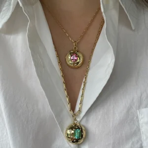 Anniversary Blue Tourmaline and Diamond Pendant