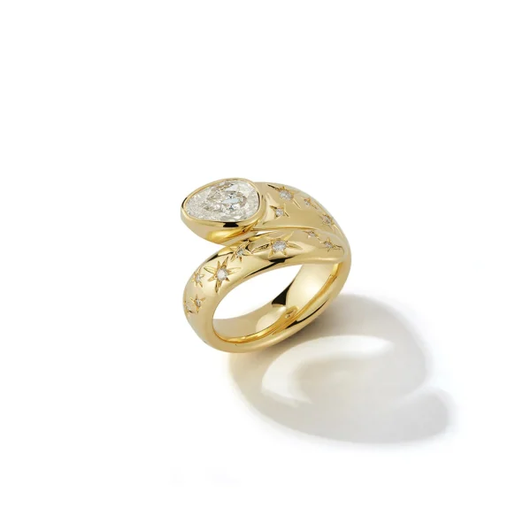 Anniversary Diamond Pear Wrap Ring