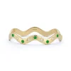 Anniversary Emerald and Diamond Wave Cuff