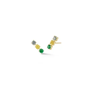 Anniversary Emerald and Sapphire Studs