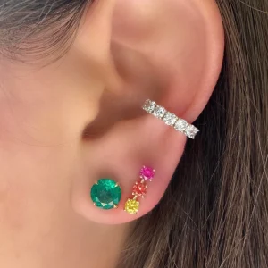 Anniversary Emerald and Sapphire Studs