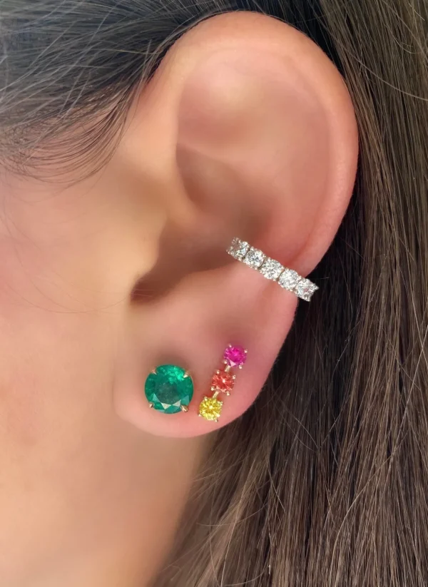 Anniversary Emerald and Sapphire Studs