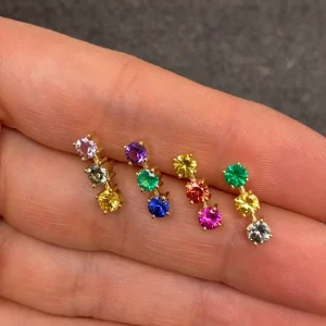 Anniversary Emerald and Sapphire Studs