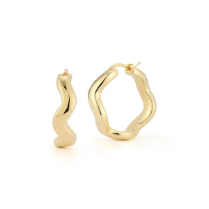 Anniversary Hollow Wave Hoops