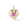 Anniversary Large Pink Sapphire and Diamond Heart Pendant