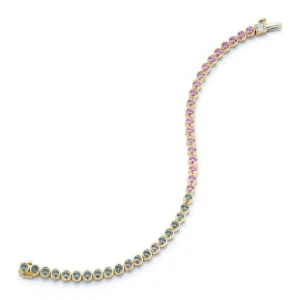 Anniversary Light Pink and Grey Sapphire Tennis Bracelet