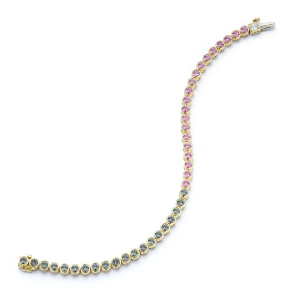 Anniversary Light Pink and Grey Sapphire Tennis Bracelet