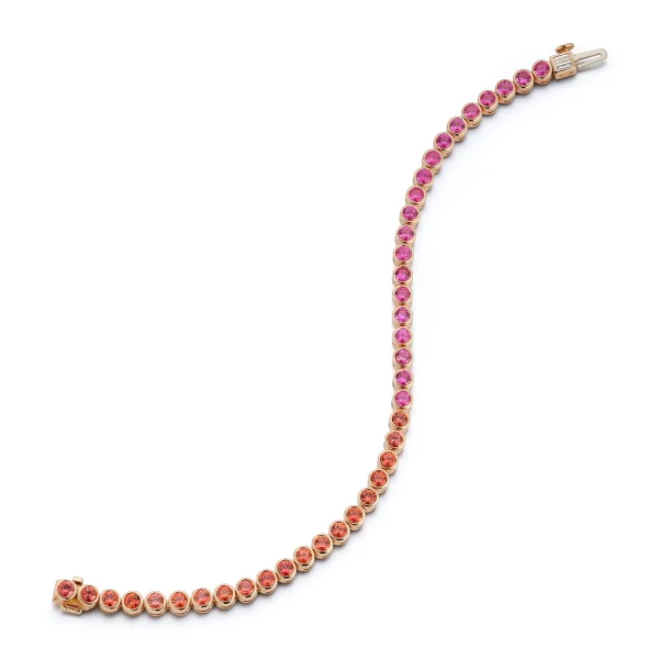 Anniversary Magenta and Orange Sapphire Tennis Bracelet