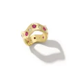 Anniversary Magenta Sapphire and Diamond Wave Band