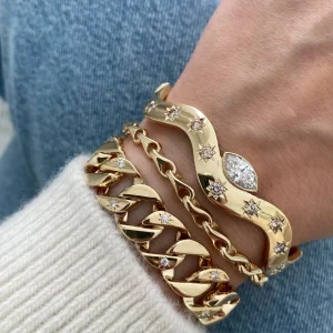 Anniversary Marquis Diamond Wave Cuff