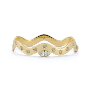 Anniversary Marquis Diamond Wave Cuff