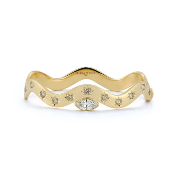 Anniversary Marquis Diamond Wave Cuff