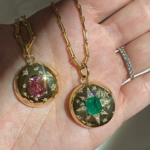 Anniversary Pink Tourmaline and Diamond Pendant