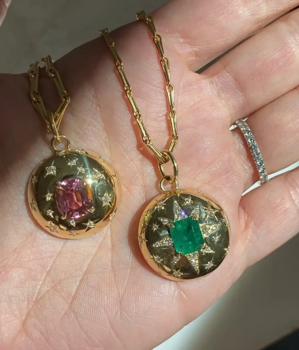 Anniversary Pink Tourmaline and Diamond Pendant