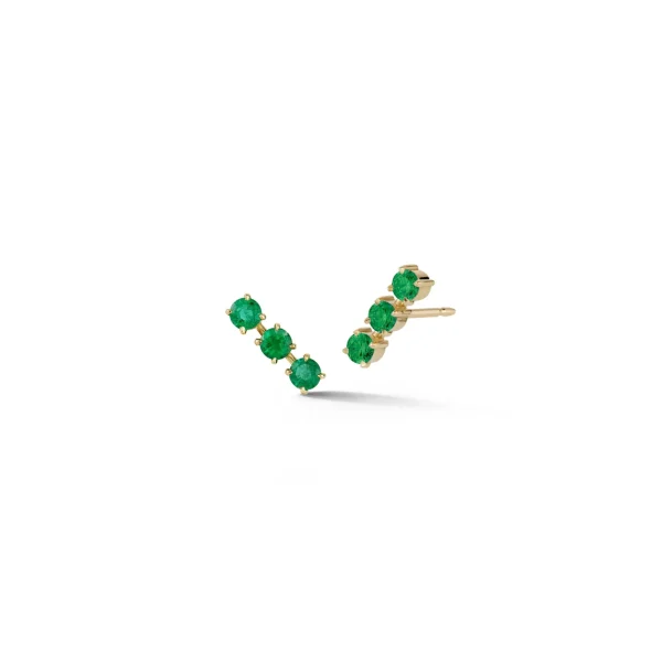 Anniversary Triple Emerald Studs