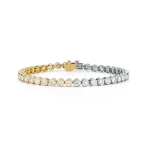 Anniversary Two Tone Diamond Tennis Bracelet