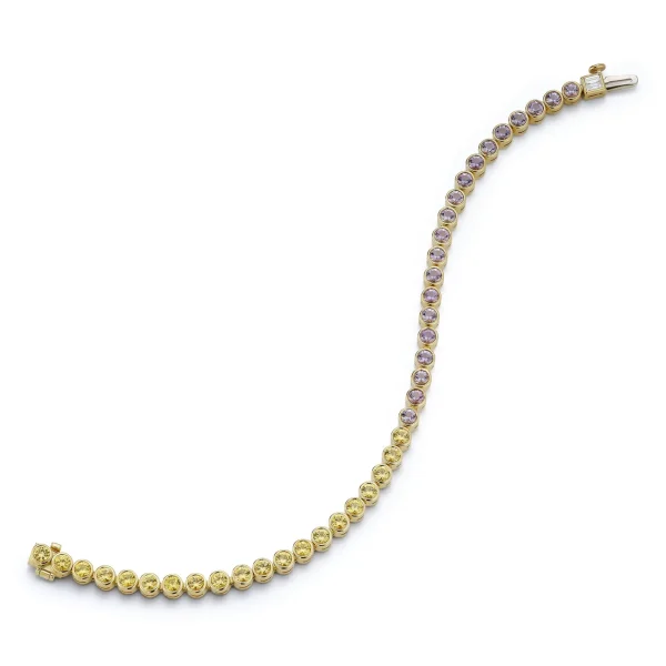 Anniversary Yellow Sapphire and Amethyst Tennis Bracelet