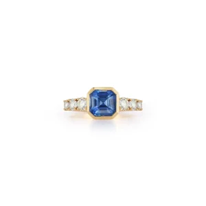 Bespoke Blue Sapphire and Diamond Toujours Ring