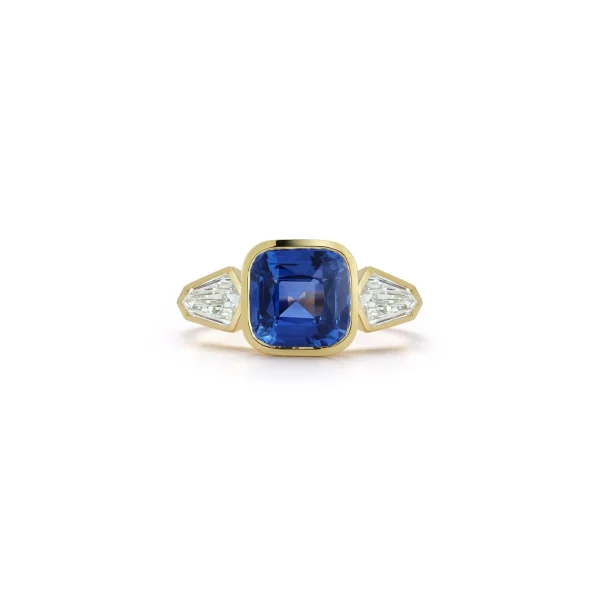 Bespoke Blue Sapphire and Diamond Autumn Ring