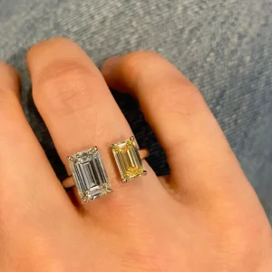 Bespoke Canary Diamond Open Ring