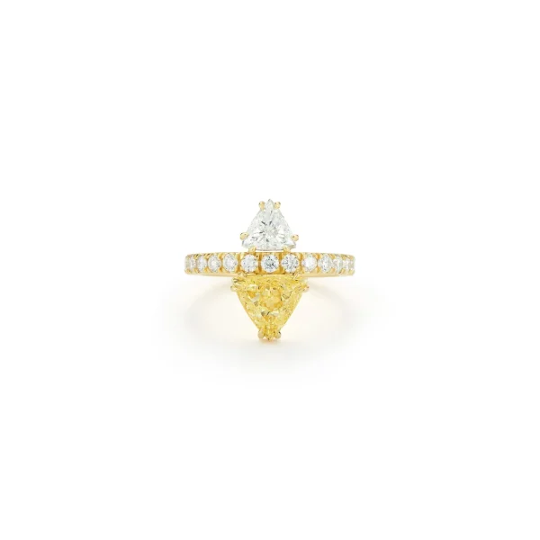 Bespoke Canary Diamond Trillion Ring