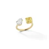 Bespoke Diamond Pear and Canary Diamond Radiant Open Ring