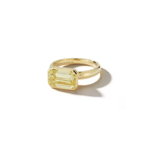 Bespoke East-West Canary Diamond Ring