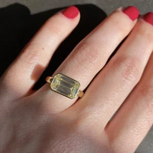 Bespoke East-West Canary Diamond Ring