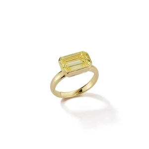 Bespoke East-West Canary Diamond Ring