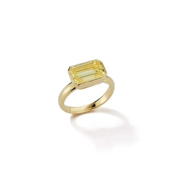 Bespoke East-West Canary Diamond Ring