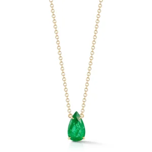 Bespoke Emerald Pear Necklace