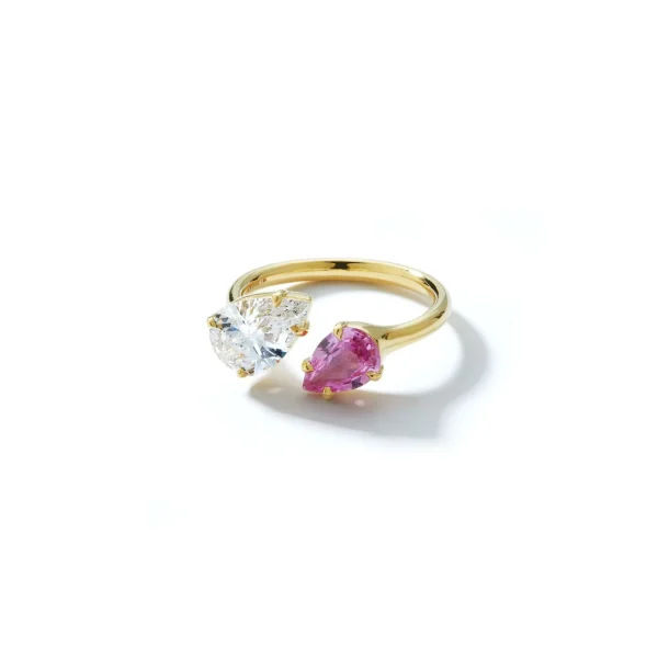 Bespoke Pink Sapphire and Diamond Open Ring