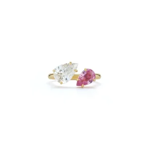 Bespoke Pink Sapphire and Diamond Open Ring