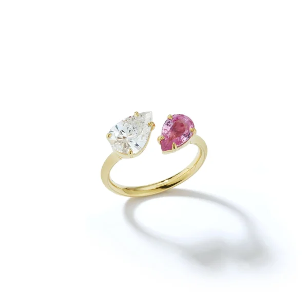 Bespoke Pink Sapphire and Diamond Open Ring