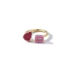 Bespoke Ruby Pear and Pink Sapphire Open Ring