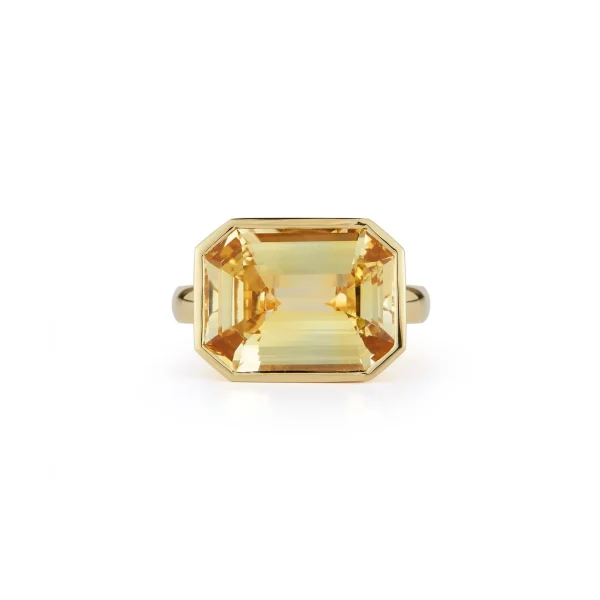 Bespoke Yellow Sapphire Bezel Set Ring