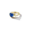 Blue Sapphire Heart and Diamond Ring