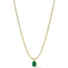 Connexion Bezel Set Emerald Pear Necklace