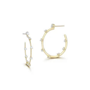 Connexion Classic Medium Diamond Hoops