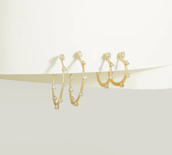 Connexion Classic Small Diamond Hoops