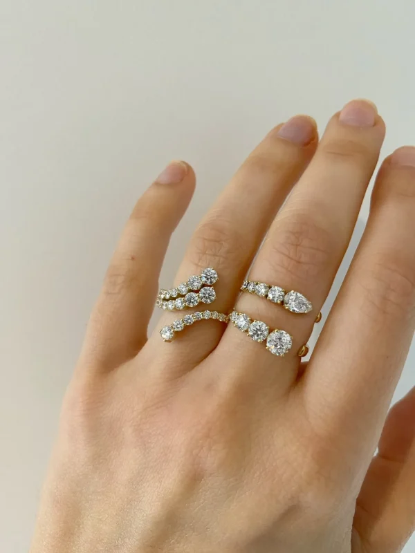 Connexion Diamond Pear Open Ring