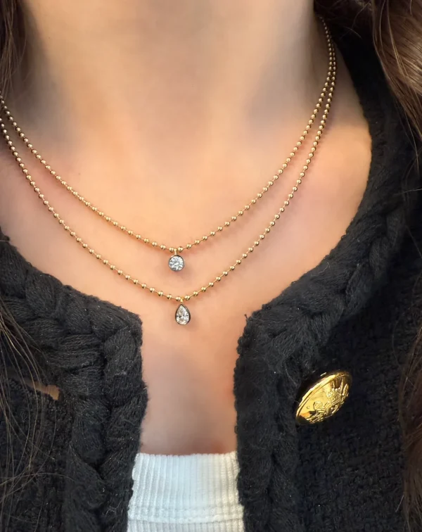 Connexion Diamond Pear Solitaire Necklace