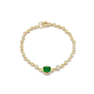 Connexion Emerald and Diamond Ball Bracelet