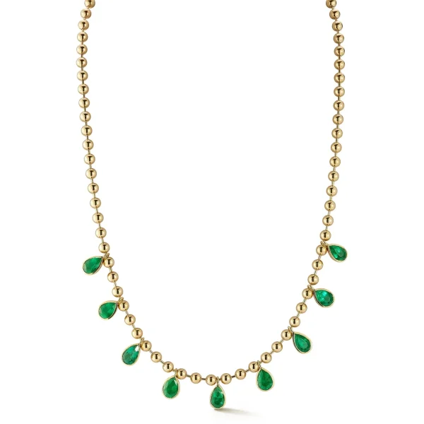 Connexion Emerald Pear Fringe Necklace