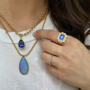 Connexion Opal and Pave Diamond Necklace