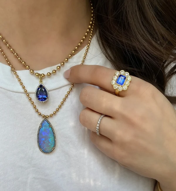 Connexion Opal and Pave Diamond Necklace