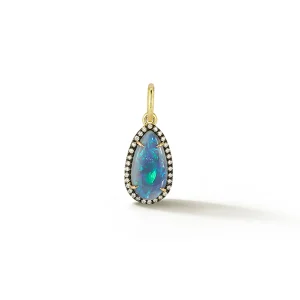 Connexion Opal Pear and pave Diamond Charm