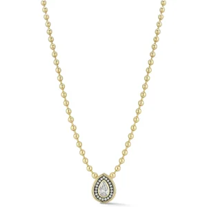 Connexion Pave Diamond Pear Necklace