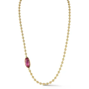 Connexion Pink Tourmaline Oval Necklace