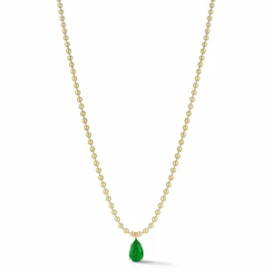 Connexion Small Emerald Pear Necklace